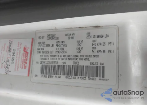 1999 Dodge Ram 1500 St from USA, damaged, VIN 3B7HF13Z9XM519718